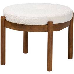 Baxton Studio Ottomans White/Walnut Foot Stool