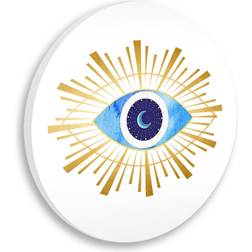 Stupell Industries Bold Blue Evil Eye Radiant Abstract Shapes Moon Wall Decor