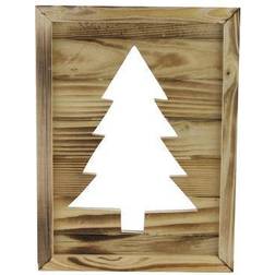 Northlight Seasonal 13.75" Wood Christmas Tree Cut Out Framed Art