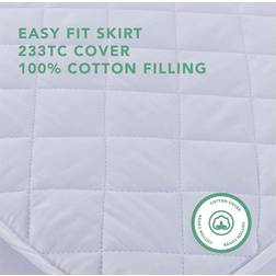 Assura Sleep Pure Cotton Quilted Protector Micro-Fresh Mattress Cover White