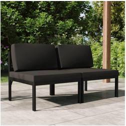 vidaXL Gartensofa 2-Sitzer mit Kissen Aluminium Anthrazit Sofa