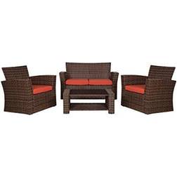 WestinTrends 4 Conversation Wicker Outdoor Lounge Set