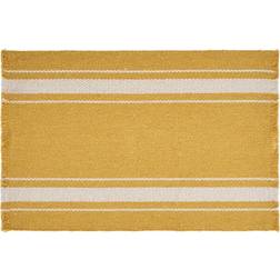 LR Home Striped Sunny Day Fringed Place Mat Yellow, White (48.26x)