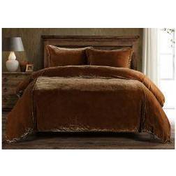 HiEnd Accents Annita Solid Romantic Duvet Cover Brown, Pink