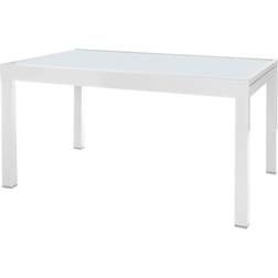 BigBuy Home Mesa De Jardín Thais Extensible Aluminio Blanca de 135x90x74 cm