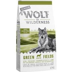 Wolf of Wilderness Senior "Green Fields" - Agnello Crocchette Per Cani