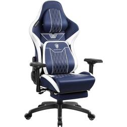 Dowinx Gaming Chair with Footrest, Ergonomic Computer Chair with Comfortable Headrest and Lumbar Support, Game Office Chair for Adults Pu Leather