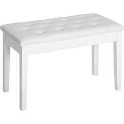Homcom PU Leather Piano Bench with Storage Makeup Dressing Stool White