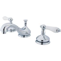 Kingston Brass KS1161PL 8 in Widespread Bathroom Faucet Polished Chr Brass, Nickel, Grey