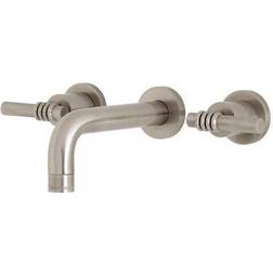 Kingston Brass KS8128ML Milano 2-Handle 8 in Wall Mount Bathroom Faucet Brushed Nickel Grey