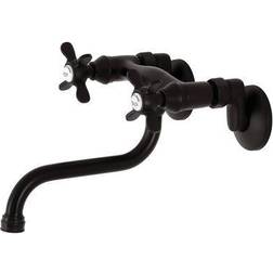 Kingston Brass KS116ORB Adjustable Center Wall Mount Bathroom Faucet Bronze, Brown