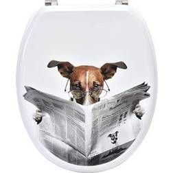 Evideco Wc Sitz Hund Mit Zeitung Toilettendeckel Klobrille