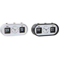 Dkd Home Decor Orologio Sveglia 20 X 6 X 9,5 Cm Nero Bianco Pvc (2 Unità