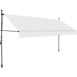 vidaXL Manual Retractable Awning with 137.8' Cream