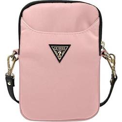 Guess Funda Bolso Para Teléfono Modelo Nylon Color Rosa Con Logo Triángulo Gupbntmllp