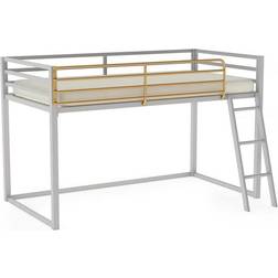 DHP Seeds Monarch Hill Haven Twin Junior Loft Bed Dove Gray/Gold Bars