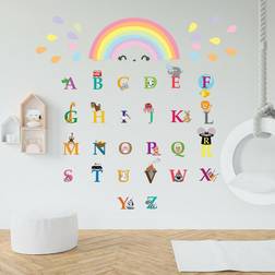 Walplus Colourful Alphabets Rainbow Wall Stickers