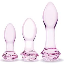 Gläs Glas Rosebud Glass Butt Plug Training Set 3 Piece