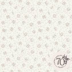 Laura Ashley Vliestapete Alphabet Dove Grey Grau FSC