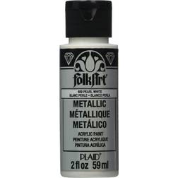 FolkArt Metallic Acrylic Paint 2oz-Pearl White