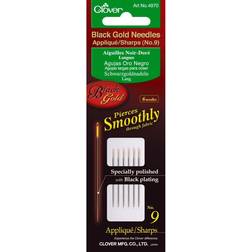 Clover Black Gold Applique/Sharps Needles-Size 9 6/Pkg