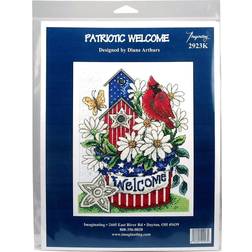 AVG Imaginating Counted Cross Stitch Kit 7.5"X10"-Patriotic Welcome 14 Count