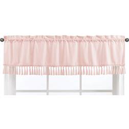 Sweet Jojo Designs Pink Boho Bohemian Window Treatment Valance - Solid Color Blush
