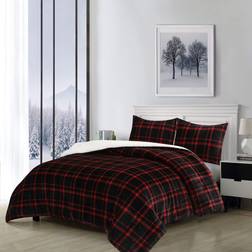 Swift Home Essential Reversible Flannel Plush Sherpa Bedspread Red