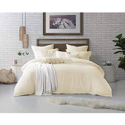 Swift Home Pre-washed Premium Crinkle Look Duvet Cover White