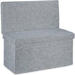 Relaxdays Pieghevole Sgabello Con Coperchio E 73 x 76 x 38 cm Panca Contenitore