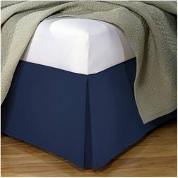 Fresh Ideas Poplin Tailored Twin Bed Skirt Valance Sheet Blue