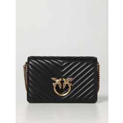 Pinko Classic Love Bag Click Chevron, Noir-vieil or, U