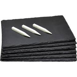Juvale Set 6 Schwarzen Schiefer Wurstplatten 20.3 x 30.5 cm Tagliere di Formaggi