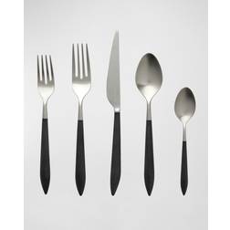 Vietri Ares Argento & Black Five Piece Place Setting Juego de cubiertos