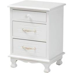 Baxton Studio 3-Drawer Bedside Table