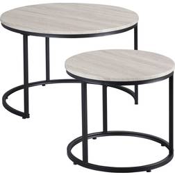 Homcom Round of 2 Stacking Nesting Table