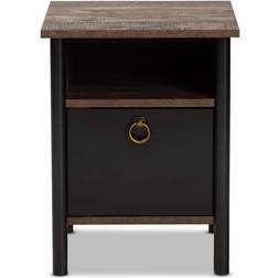 Baxton Studio Vaughan Brown/Black Nachttisch 39.9x39.9cm