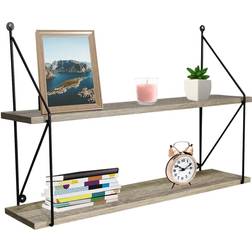 Sorbus Floating with Metal Brackets Wall Shelf