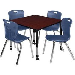 Regency Kee 36" Square Moblie Classroom Dining Set