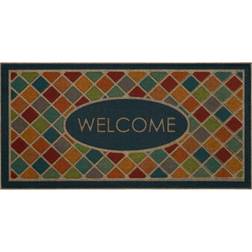 Mohawk Home Ornamental Crosshatch Brown, Turquoise, Blue, Orange, Yellow