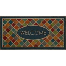 Mohawk Home Ornamental Crosshatch Turquoise, Orange, Blue, Brown, Yellow