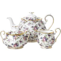 Royal Albert 100 1940 English Chintz Sugar Teapot 3pcs