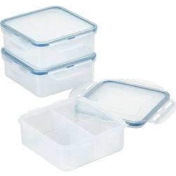 Lock & Lock Easy Essentials on the Go Meals Divided Square 2 Food Container