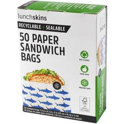 Lunchskins Recyclable Sealable Paper Sandwich Shark Plastic Bag & Foil 6