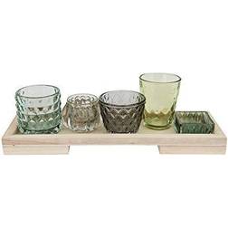 Co-Op Glass Votive/Tealight on Wood Tray Candle Holder