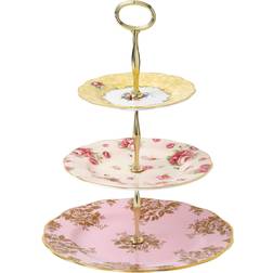 Royal Albert 100 Years 3-Tier Cake Stand – Bouquet, Golden Roses and Rose Blush Présentoir à gâteau