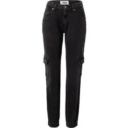 Urban Classics Organic Stretch Denim Cargo Pants - Black Washed