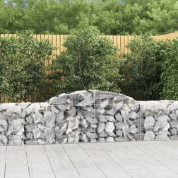 vidaXL Cesto Gabbione Ad Arco 300x50x60/80 cm Ferro Zincato - Argento