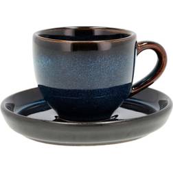 Bitz Taza Espresso Y 7 cl Azul Oscuro-Negro Platillo