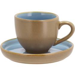 Bitz Wood Espresso Wood/Ocean Saucer Plate